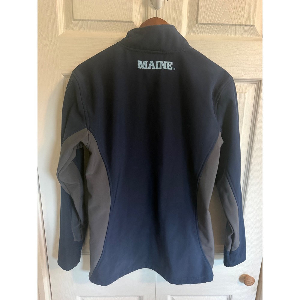 University of Maine Black Bears Softshell Jacket Navy Blue Grey Womens Small - Picture 4 of 9